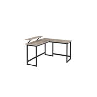 Mesa de Ordenador, con 2 Estante a la Izquierda o a la Derecha, para Oficina, Dormitorio, Estructura de Acero, Industrial, Greige y Negro LWD47MB - details 14