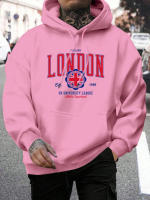 Sudadera De Capucha London Uk University League Para Hombre Tallas Grandes Estilosa Con Estampado Deportiva Y Cuello Alto - details 15