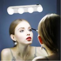 Luz de espejo de maquillaje de 4 bombillas, faro instalado, conveniente ventosa, lámpara de maquillaje, luz de espejo LED, regalo alimentado por batería - details 4
