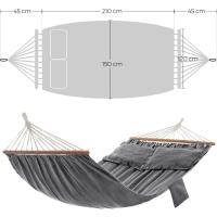 Hamaca de Exteriores Cama Columpio de Madera 2 Barras 2 Almohadas Carga Máxima 300kg - details 2