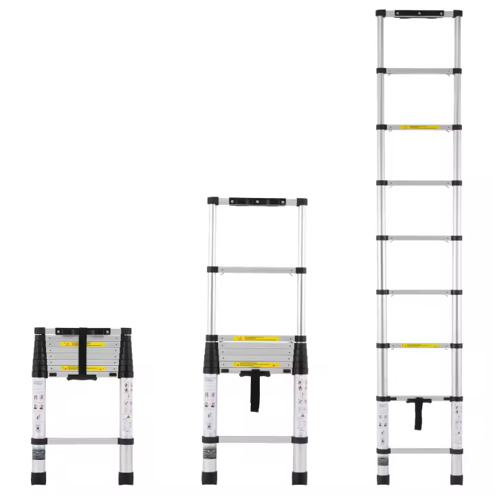 Escalera telescópica SucceBuy - Aluminio de 8.5 pies, capacidad de 375 libras, liviana y versátil para uso doméstico y comercial - 1