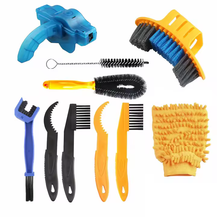 10pcs Bicycle Chain Cleaning Kit Bicycle Maintenance Cleaning Brush Tools - 1
