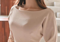 BGTEEVER-vestido Midi ajustado para mujer, prenda elegante de media manga con cuello redondo y cintura ajustada, para verano - details 18