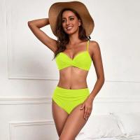 Bikini de Cintura Alta para Mujeres 2025 Conjunto de Baño de Color Sólido Sexy con Halter - details 9