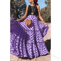 Falda estilo corrida de toros, lunares, vestido largo multicapa, suelto y con dobladillo grande - details 13