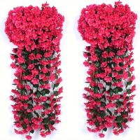 2pcs Flores Artificiales de Hiedra Violeta - Plantas Colgantes Falsas para Exteriores, Patio, Jardín, Porche y Decoración de Bodas - details 2