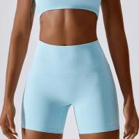 Pantalones cortos de yoga color carne de secado rápido, pantalones cortos para correr y fitness para levantamiento de cadera, leggings deportivos ajustados de cintura alta - details 14