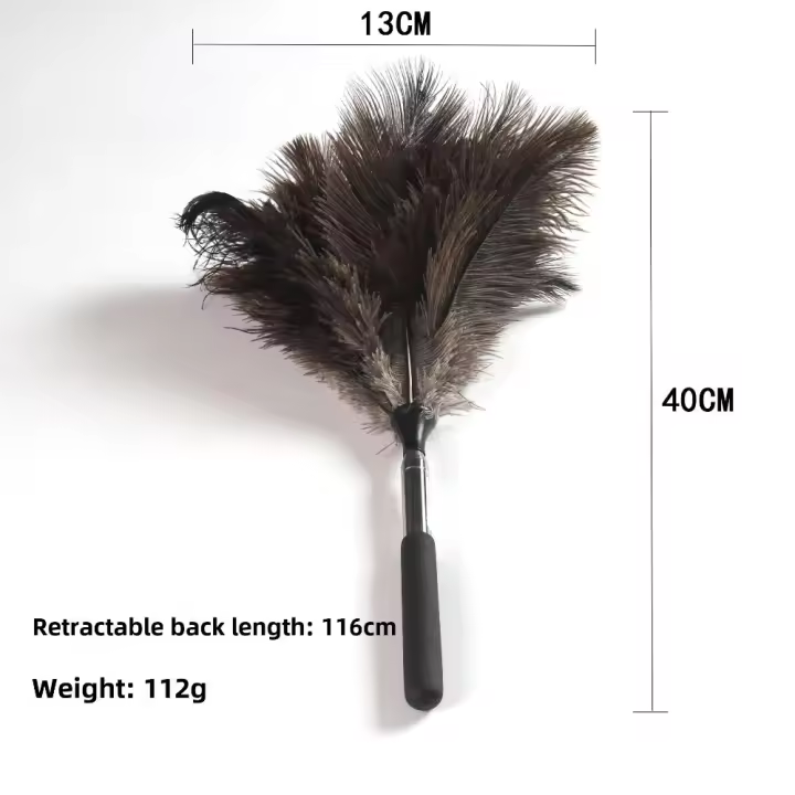 Cepillo de Plumero de Avestruz de 200CM Cepillo de Plumas Extensible con Mango Largo - 1