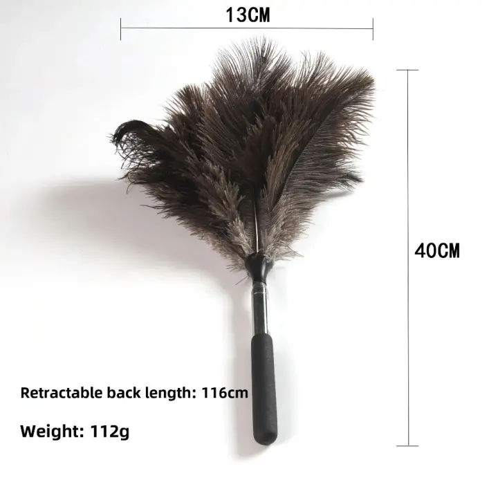 Cepillo de Plumero de Avestruz de 200CM Cepillo de Plumas Extensible con Mango Largo - 1