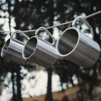 Taza de acero inoxidable de 220/300ml, gancho de mosquetón, mango portátil para caminata, taza para acampar, viaje, multifuncional, para acampar al aire libre, 1 Uds. - details 8