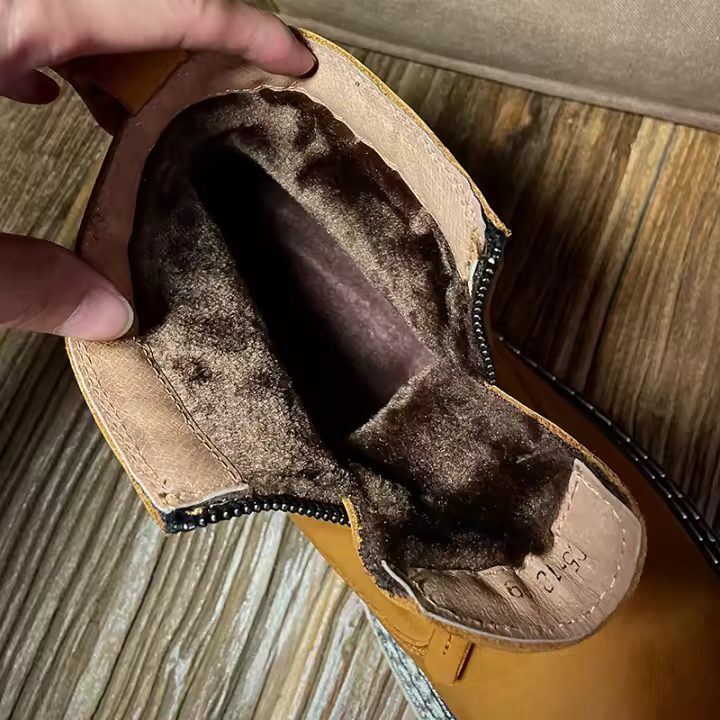 Cuero genuino de alta gama, piel de vaca de primera capa, transpirable, botas de hombre con suela blanda, zapatos de piel de vaca pura. - 1