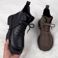 Botas de terciopelo de cuero suave Botas de algodón para mujer en otoño e invierno - details 10
