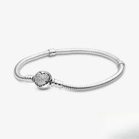 ABC global-Pulsera De Cadena De Serpiente Con Cierre De Corazón De Plata De Ley S925 Para Mujer,Dijes De Plata - details 2