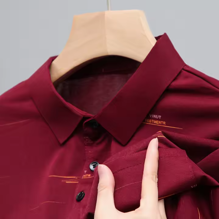 Verano 2025 nueva camisa polo de manga corta para hombres camiseta delgada estampada informal de negocios suelta y transpirable - 1