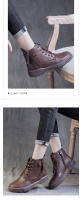 Botas cortas de realce interior de cuero botas de caballero finas de suela gruesa zapatos de mujer versátiles - details 11