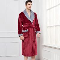 Bata gruesa de franela para hombre, Kimono de baño, camisón cálido, lencería íntima, ropa de casa de talla grande, Otoño e Invierno - details 3