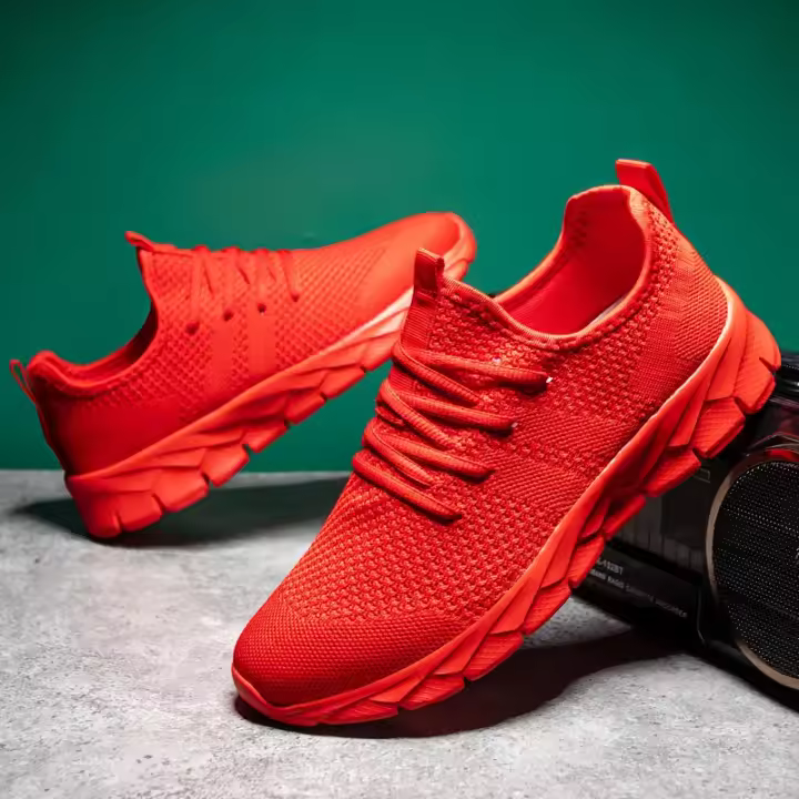 Zapatillas para correr al aire libre tejidas voladoras para hombre, calzado deportivo informal, cómodo, ligero y transpirable - 1