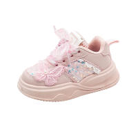 Zapatos para niñas primavera nuevos zapatos de papá extranjero zapatillas de malla para niños zapatillas para correr con diamantes de imitación con lazo - details 14
