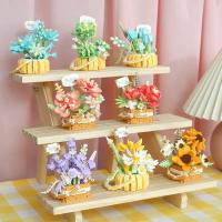 Bloques de Construcción de Cactusas Flor Eterna Bonsái Árbol Jardines Románticos Ladrillos DIY - details 3