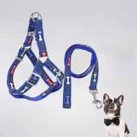 Arnés tipo chaleco para perro de hueso colorido ajustable, antirotura con cuerda, arnés de pecho para perro, chaleco de tracción para perro resistente al desgaste de poliéster - details 4