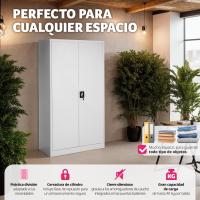 Armario de Archivado de Metal para Oficina 6 Cajones, Barra, Puertas Bloqueables, Acero de Calidad, Mueble de Oficina, Candado de Seguridad, Estanterías Metálicas 180x80x40cm Gris - details 3