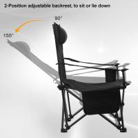 Plegable y Portátil, Acampada Ligera con Portavasos, Reposacabezas y Bolsas, Estructura Metálica para Soportar 150 kg, - details 7