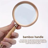 Lupa de bambú con mango de madera y cristal Real, la mejor lupa de lectura para ancianos, 10X - details 0