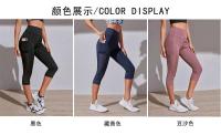 Pantalones cortos deportivos para mujer, pantalones cortos de cintura alta con bolsillos laterales para correr, yoga, gimnasio y secado rápido - details 4