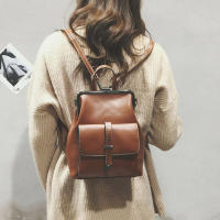 Mochila de PU para mujer, bolso de hombro con correa ajustable de Color sólido, Satchel para la escuela - details 5