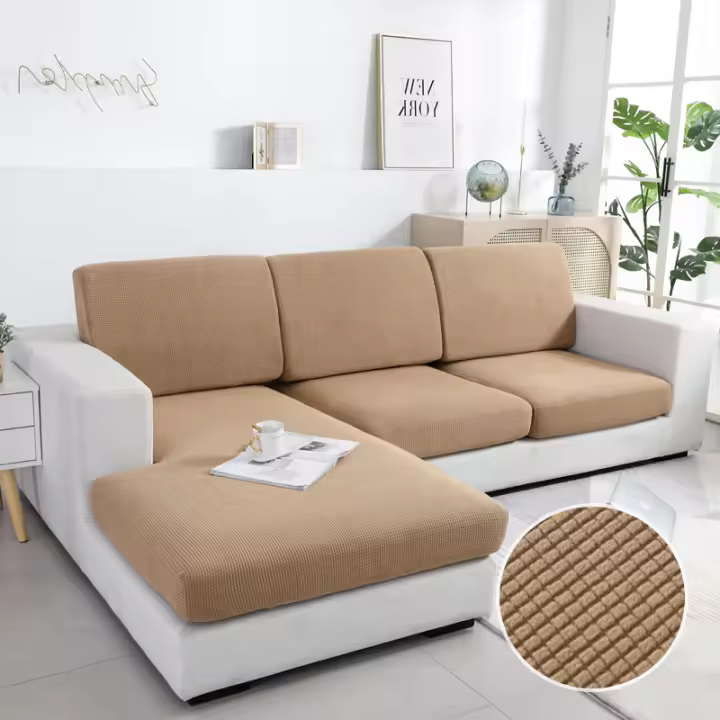 Funda de cojín de asiento gruesa, sofá ajustable para sala de estar, jacquard elástico, funda protectora para muebles - 1
