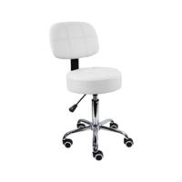Taburete con Ruedas Taburete de Trabajo con Respaldo Altura Ajustable 50-64cm de Cuero PU Negro - details 5