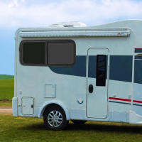 Ventana de caravana de vidrio para autocaravana Universal, 1000 mm x 400mm, con hoja de espesor, color negro - details 3