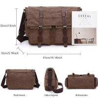Bolso bandolera para ordenador portátil de 16 pulgadas para hombre, lona, ​​uso diario - details 1