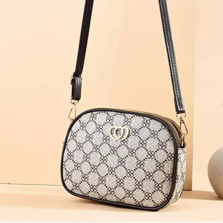 Bolso de hombro pequeño de diseñador cruzado de piel sintética para mujer, bolso con cremallera de moda - 1
