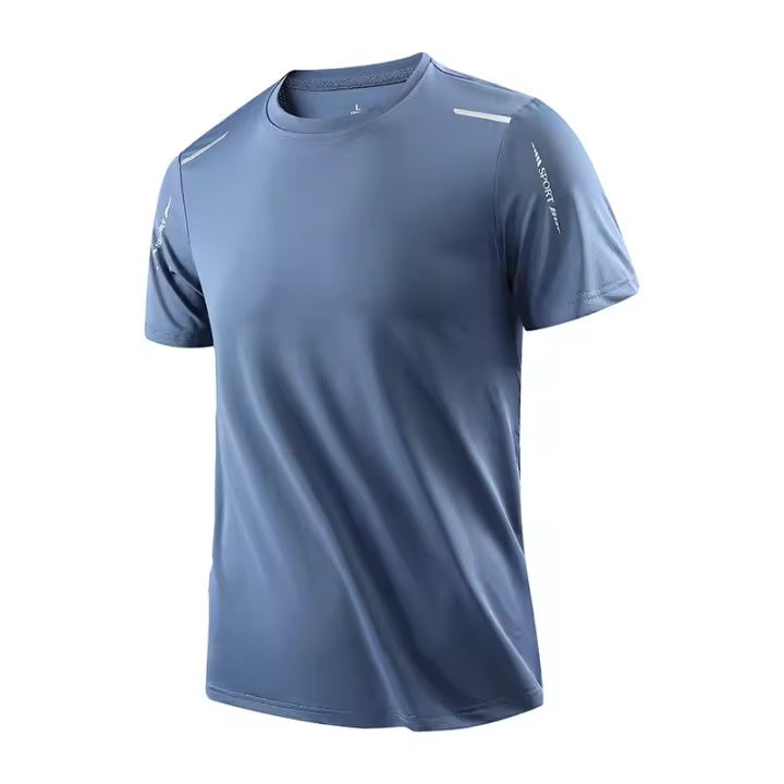 camisetas de secado rápido para correr para hombre, camisetas transpirables para senderismo y pesca, Camisa corta para deportes al aire libre de elasticidad suave, verano - 1