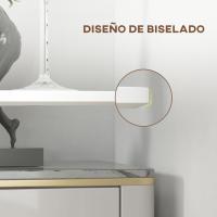 Mesa de bar redonda, mesa alta de cocina moderna con encimera laminada y marco de acero para 2 personas para comedor en casa Ø60x102 cm blanco - details 7