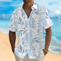 Camisas hawaianas con estampado de flores de playa en 3d, camisa para hombre, pantalón corto informal de verano para uso diario, ropa holgada de gran tamaño - details 2