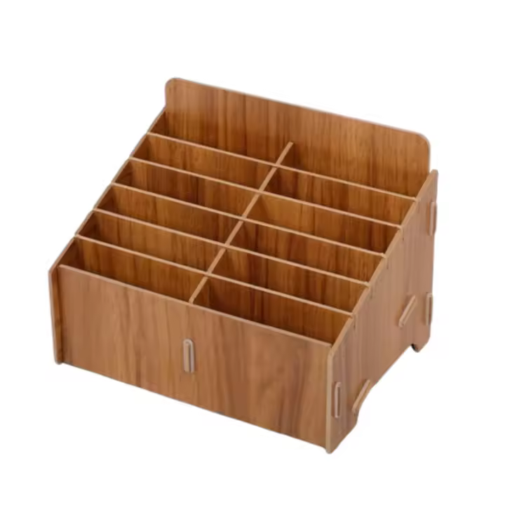 Cesta de almacenamiento portátil para teléfono móvil, caja de gestión de teléfono desmontable de 12/24/36 rejillas, fácil de montar y resistente - 1
