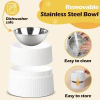 Cuenco elevado para perro, comedero extraíble de acero inoxidable para comida y agua, plato antideslizante para perro - details 5