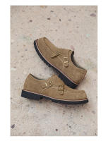 Nuevo estilo británico versátil zapatos Munk zapatos de vestir casual fondo plano tendencia hebilla zapatos de los hombres. - details 10