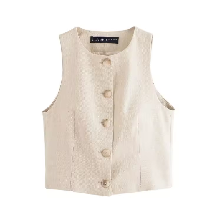 OUWU- 2025 Conjuntos De 2 Piezas De Verano Para Mujer, Chalecos Sólidos Informales A La Moda, Abrigos Y Pantalones Rectos, Ropa De Calle Elegante Para Mujer, Dos Trajes - 1