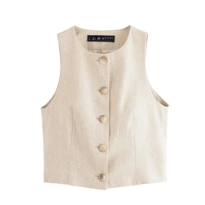 OUWU- 2025 Conjuntos De 2 Piezas De Verano Para Mujer, Chalecos Sólidos Informales A La Moda, Abrigos Y Pantalones Rectos, Ropa De Calle Elegante Para Mujer, Dos Trajes - 1