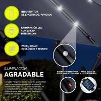 Parasol Excentrico de Sombrilla con 32 Luces LED Solar Giratorio 360º, Protección UV - details 35
