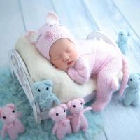 Ropa de Bebé Hecha a Mano con Estampado de Lobo y Cachorro Ropa de Peluche de Oso de Crochet para Recién Nacidos Suministros de Fotografía - details 4