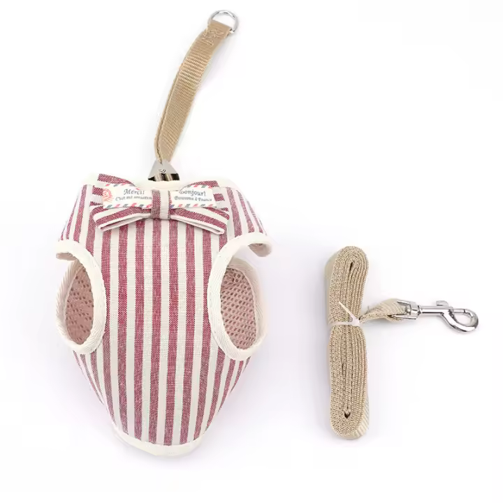 Conjunto de arnés y correa con lazo para gato, correa de plomo ajustable para cachorro, chaleco de malla de nailon, Collar para gatito, accesorios para gato - 1