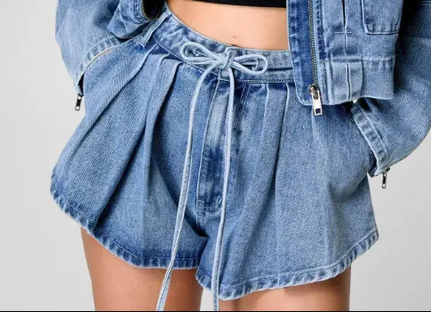 Chaqueta vaquera de estilo ropa de trabajo para mujer, traje corto adelgazante de cintura alta, holgado, 2025 - 1