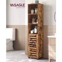 Armario de Baño de Alto Estilo Independiente con 3 Compartimentos Abiertos y 2 Estantes Ajustables - details 9