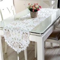 Mesa con bordado floral retro blanco, alfombra Ense, mantel de algodón hueco, decoración de mesa de comedor para el hogar, fiesta de boda - details 26