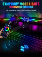 Streamer-luces de Ambiente de coche a todo Color, tira de atmósfera acrílica oculta, Control por aplicación Universal, LED RGB, Interior, 64 colores - details 0