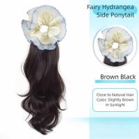 Extensión de cabello rizado con cola de caballo de estilo coreano, peluca de cola de caballo de hortensia, postizo de cola de poni falso Natural para mujeres y niñas - details 9